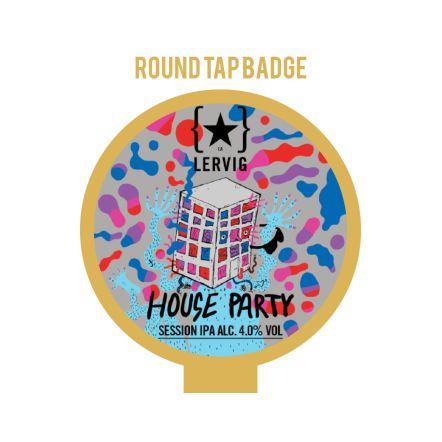 Lervig House Party Tap Badge SILVER FOIL